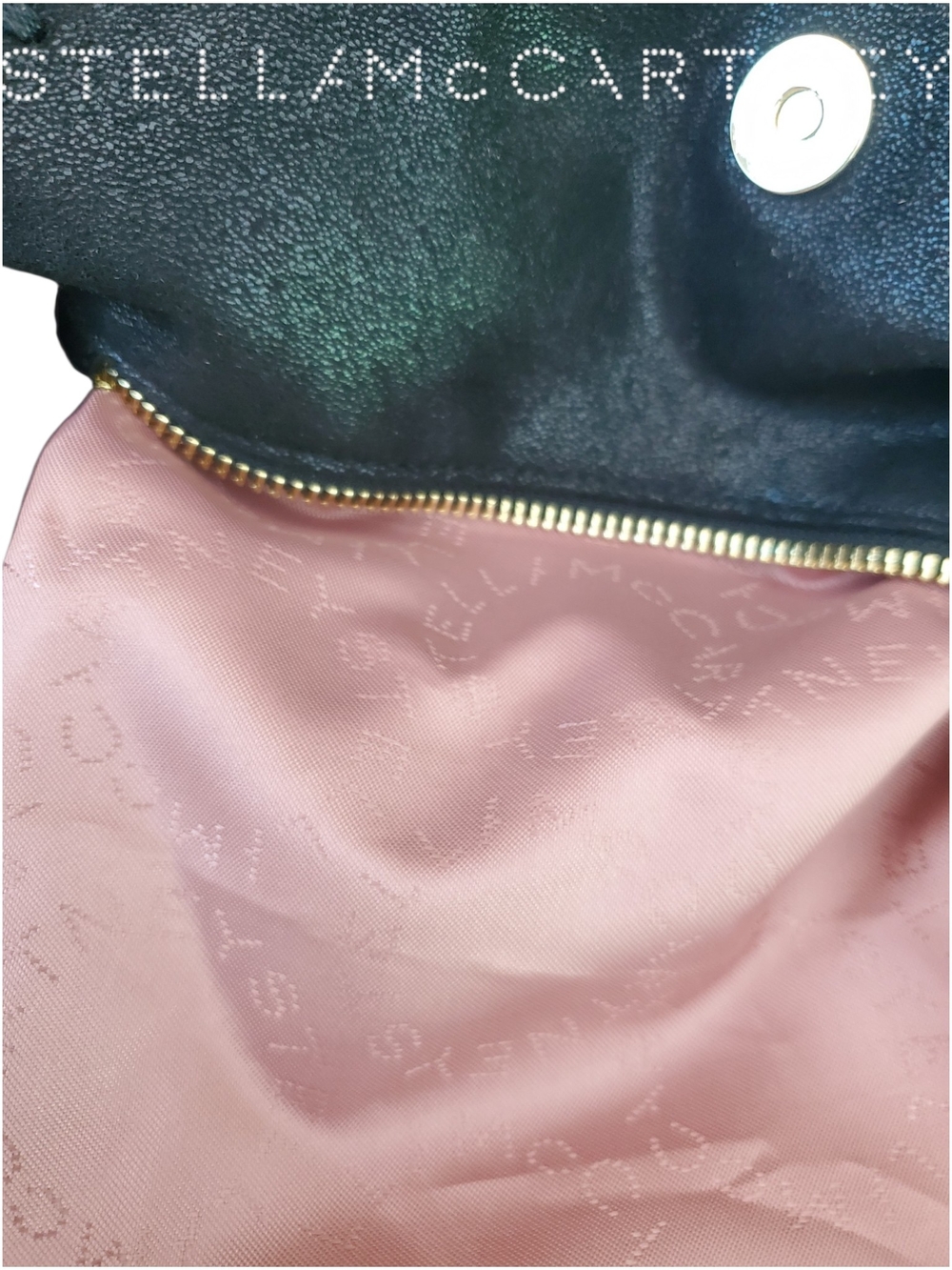 Stella McCartney Mini Falabella Black Gold Fold Over Tote Bag Authenticated - Picture 14 of 16